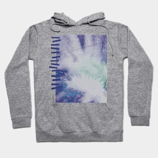 Abstract Watercolor Illustration With Geometric Hatch Marks - Slate Blue Hoodie